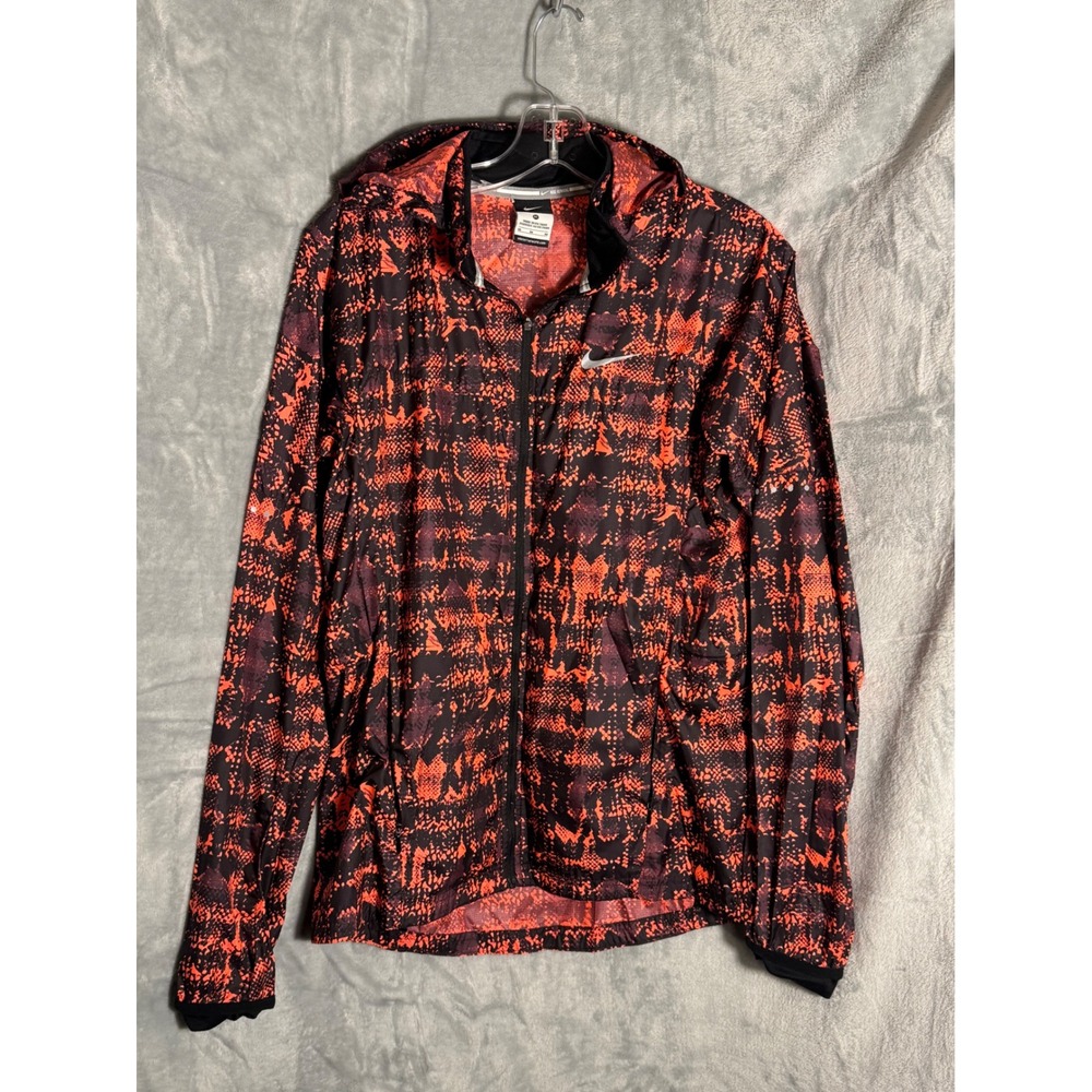 Nike‎ Running Vapor Flash Jacket Mens Medium Orange Black Snakeskin 708821-877